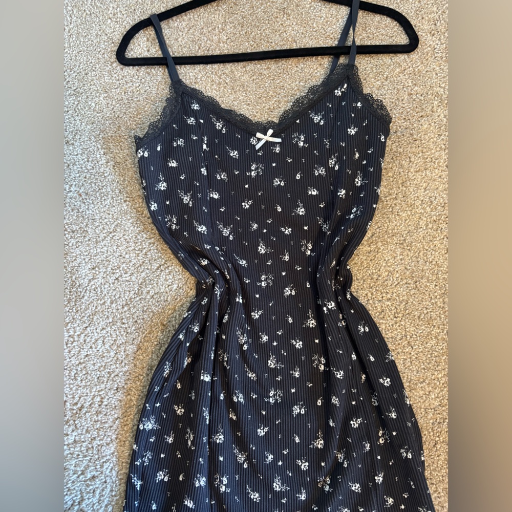 H&M Black and White Floral Mini Dress